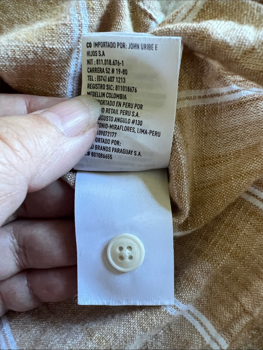 American Eagle Men's Button-Up Short Sleeve Shirt 100% Cotton- Tan Stripe XL - Picture 8 of 10